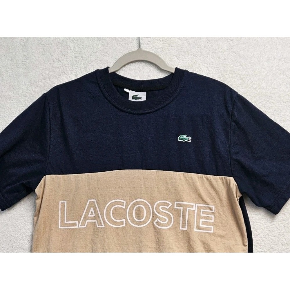Vtg Lacoste T-shirt Men Size Med Colorblock Short Sleeve 90's Y2K